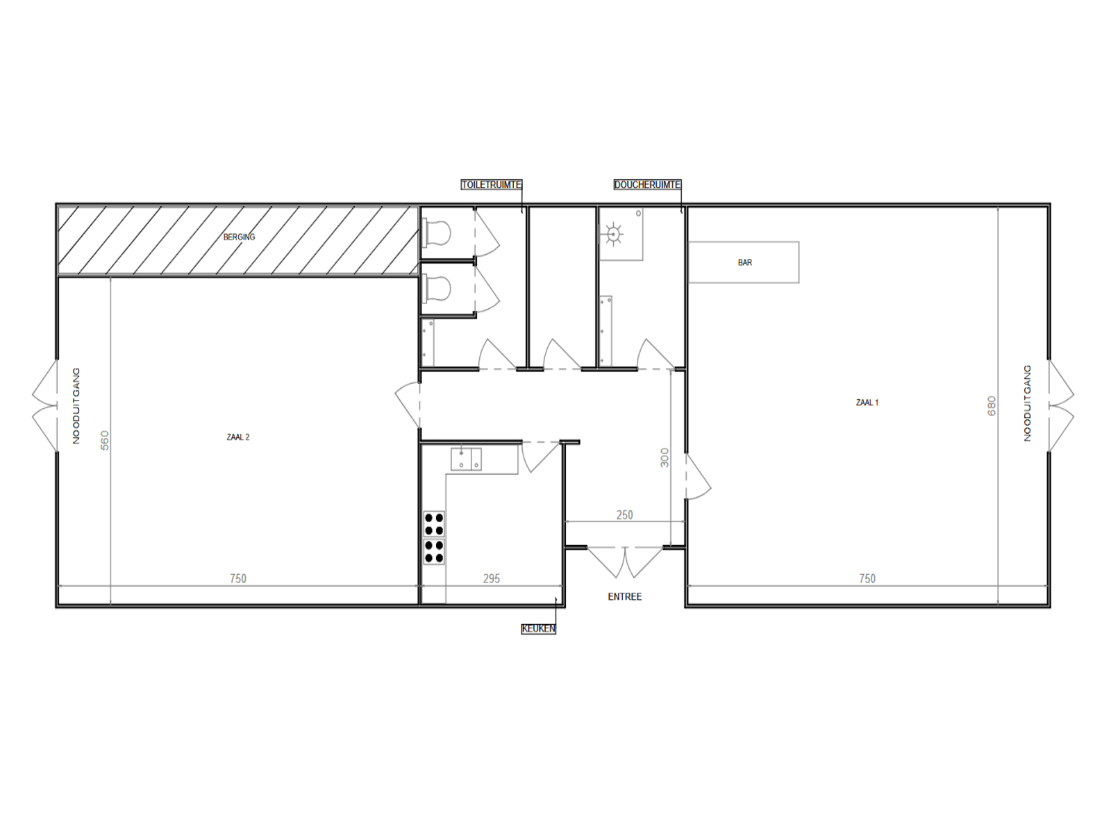 Plattegrond Blokhut Scouting Balmoral - Overzicht van de zalen en indeling